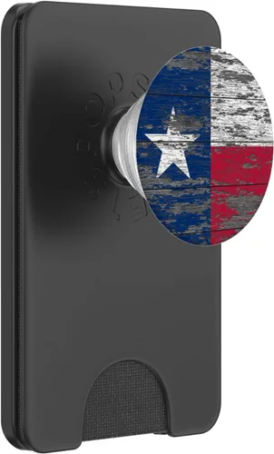 Vista 7 de Texas - Agarre y soporte para teléfonos y tabletas con bandera de madera climatizada
