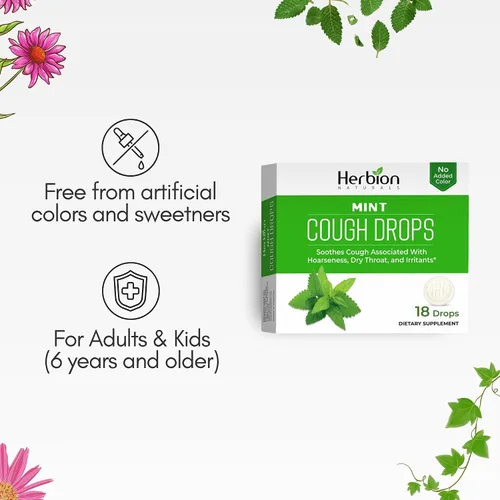 Vista 3 de HERBION Naturals - Gotas para la tos con sabor a menta, alivia la tos, para adultos y niños mayores de 6 años, 18 gotas, sin sabor artificial, sin