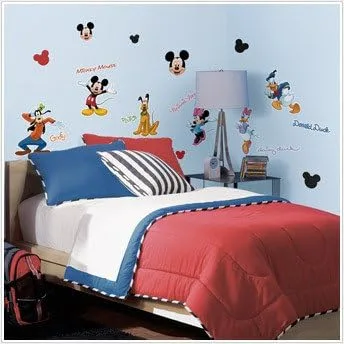 Vista 2 de Disney Mickey Mouse 32 pegatinas de pared BiG PLUTO GOOFY MINNIE Calcomanías de decoración de habitación