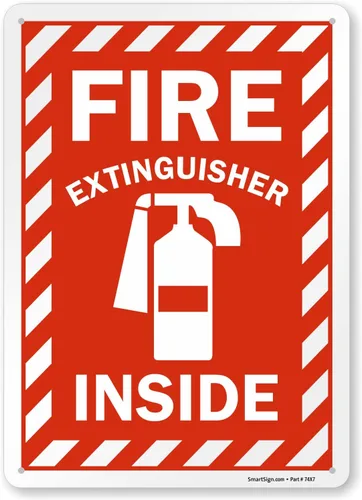 Vista 9 de SmartSign Etiqueta interior para extintor de incendios 4 x 6 pulgadas reflectante de grado de ingeniero, paquete de 3