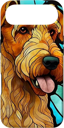 Vista 27 de Airedale Terrier Dog Stained Glass Case for iPhone 17