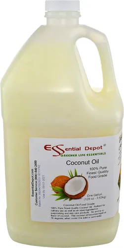 Vista 3 de Aceite de coco - 76F - 7 libras en una jarra de 1 galón - Sin olor - también llamado mantequilla de coco - Grado alimenticio - Recipiente