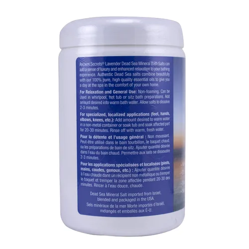 Vista 3 de Ancient Secrets Baños minerales, aromaterapia del mar muerto, lavanda, 32 oz (2 libras) 32.03 oz (paquete de 2)
