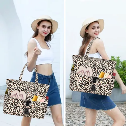 Vista 2 de Bolsa de playa y piscina para mujer, grande, bolsa de gimnasio con compartimento húmedo para viajes, impermeable