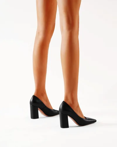 Vista 5 de FOGEENA Zapatos de tacón alto con puntera cuadrada para mujer, estilo casual, de 3.34 pulgadas