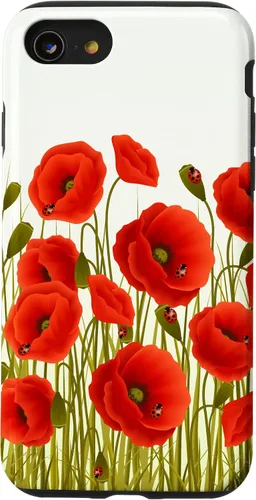 Vista 17 de iPhone 13 Rojo Amapolas Flores En Un Campo Caso