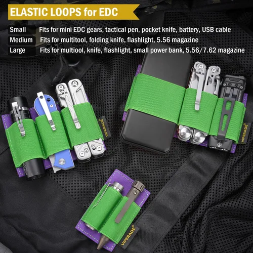 Vista 14 de VIPERADE PL6 Organizador modular EDC táctico, panel de bolsa de inserción elástica con soporte de gancho para accesorios, accesorio para mochila