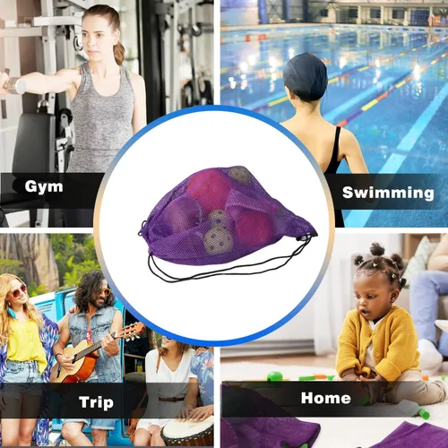 Vista 7 de GSE Bolsa deportiva de malla para niños y adultos. Bolsa de equipo deportivo de malla para pelotas deportivas, playa, viajes, gimnasio, natación