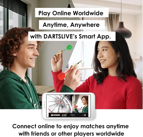 Vista 6 de DARTSLIVE Tablero de dardos electrónico para el hogar, compatible con Bluetooth para juego en línea, para dardos de punta suave, tablero de dardos