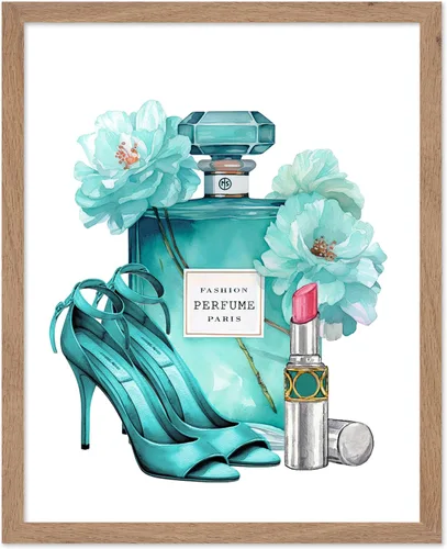 Vista 41 de Monem Art - Póster de moda, estampado de diseñador rosa, arte de zapatos, arte de perfume, arte de lápiz labial, regalo para mujeres y fashionistas