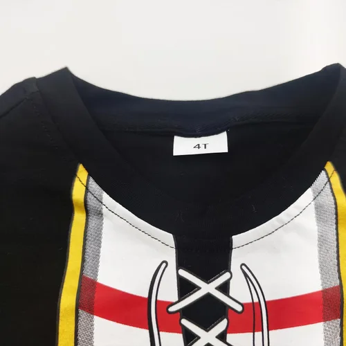 Vista 3 de Camisetas de Halloween para niños y niñas, camisetas de manga corta Jack-O-Lantern, calabaza, pirata, bombero, policía, camisetas para niños