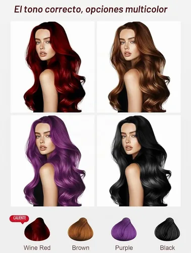 Vista 6 de Champú de Tinte de Cabello Vino Rojo 3 en 1, Tinte Natural para el Cabello para Cubrir el Cabello Gris, 400 ML