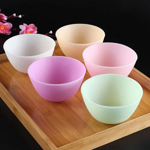 Vista 3 de Ciieeo Mascarilla facial de silicona para el cuidado de la piel, cuenco de mezcla facial, cuencos de colores reutilizables, cuencos de preparación