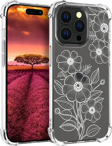 Vista 106 de Funda compatible con iPhone 15, bonita funda transparente para mujer, funda de silicona transparente para teléfono, color negro, tigre poderoso