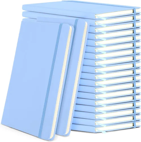Vista 17 de Honoson 20 Pack Lined Journal Notebooks A5 Hardcover Executive Notebook 5.5" x 8.3" PU Leather Wide Ruled Journals Bulk with Elastic Band for Home