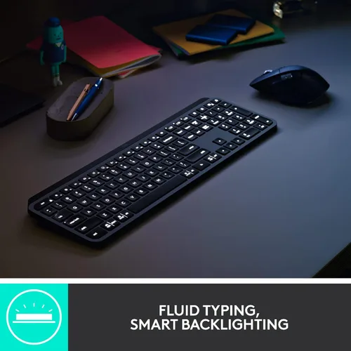 Vista 3 de Logitech MX Keys Combo para Negocios Gen 2, Teclado Inalámbrico de Tamaño Completo y Ratón Inalámbrico, con Reposamuñecas, Bluetooth, Logi Bolt