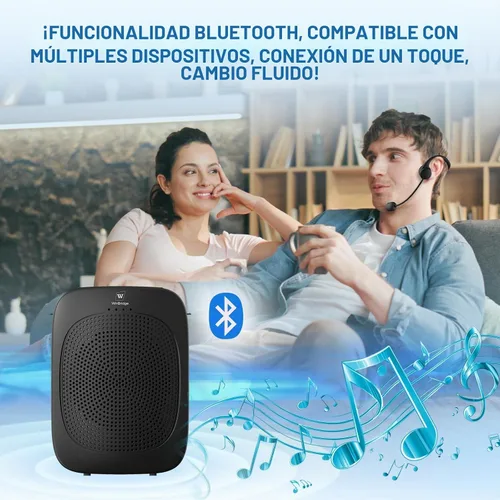 Vista 6 de Amplificador de voz Bluetooth con micrófono inalámbrico C007 Microphone with Speaker Combo,Wireless Amplifier Headset ,Portable PA
