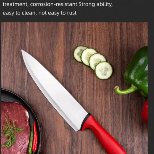 Vista 5 de Cuchillo de cocina de 8 pulgadas, cuchillo de chef de grado alimenticio, cuchillo de cocina profesional con mango de polipropileno antideslizante