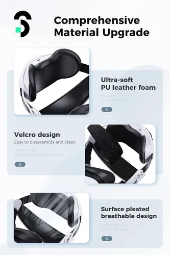 Vista 6 de SOOMFON Correa de cabeza con batería para Oculus Quest 2, accesorios de repuesto de correa Elite con batería de 10000 mAh que se extiende 8 horas