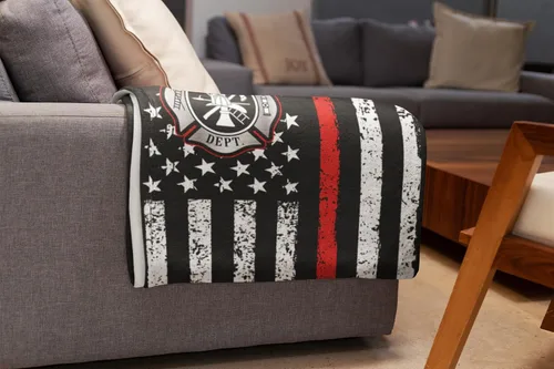 Vista 5 de Manta de bombero personalizada acogedora Manta personalizada para cama infantil Decoración de dormitorio de bombero Manta de forro polar suave