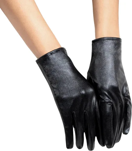 Vista 7 de Spooktacular Creations Guantes metálicos negros, unisex de superhéroe negro brillante para adultos, niños, accesorio de disfraz de Halloween, guante