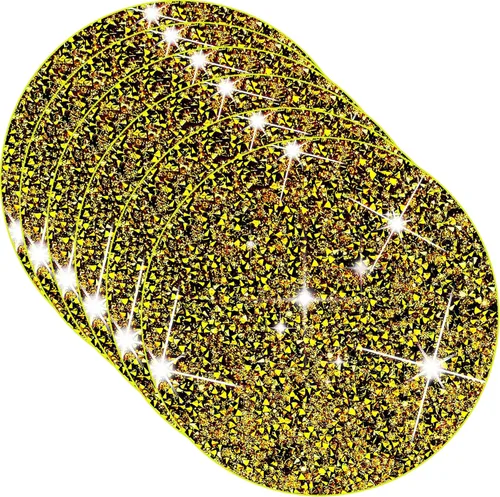 Vista 9 de Manteles Individuales Dorados Tapete Dorado Resistente al Calor Decoración de Diamante Triturado Decoración de Pedrería Decoraciones de Otoño
