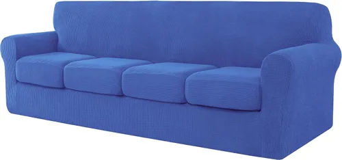 Vista 67 de CHUN YI Fundas para sofá de 7 piezas, lavables, fundas elásticas para sofá de 3 cojines con respaldo y fundas de cojín separados, protector
