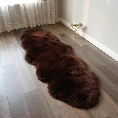 Vista 22 de Alfombra de piel de oveja, mullida y esponjosa, súper suave de 24 x 36 pulgadas, alfombra de pelo de oveja de felpa, alfombras decorativas