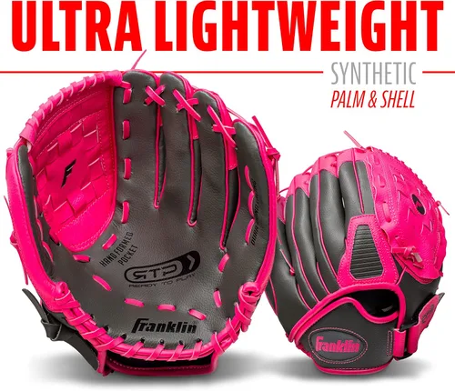Vista 5 de Franklin Sports Guantes de béisbol para niños, guante de pelota RTP para niños + juego de pelotas, guantes de pelota para niños + niñas, niños +