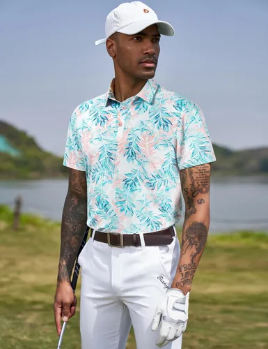 Vista 48 de TAPULCO Camisetas tipo polo de secado rápido para hombre, diseño de camuflaje, atléticas, ligeras, transpirables, casuales, para golf