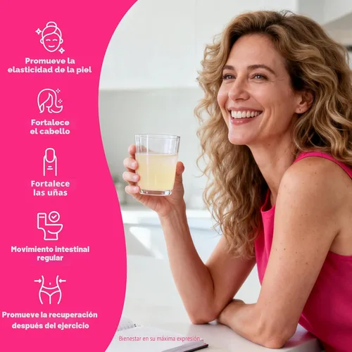 Vista 6 de Polvo de colágeno para mujeres, péptidos de colágeno en polvo con probióticos, proteína de colágeno prebiótica para piel, cabello, huesos