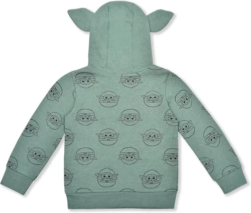 Vista 2 de STAR WARS Baby Yoda - Sudadera con capucha para niños pequeños y pequeños, color verde