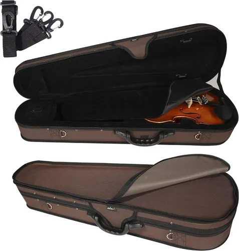 Vista 13 de Estuche básico, profesional, rígido, liviano, con forma triangular, para violín, de la marca ADM , Talla full