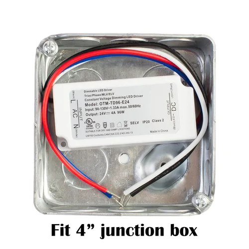 Vista 5 de Controlador LED regulable, con certificación UL, fuente de alimentación de 24 V, 96 W, atenuación triac, voltaje constante, transformador de CA a CC