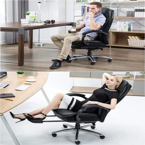 Vista 5 de Silla de oficina ejecutiva para el hogar, sillas de computadora con acolchado grueso para mayor comodidad y diseño ergonómico para soporte lumbar