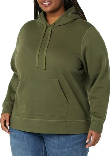 Vista 3 de Tienda Essentials - Sudadera con capucha de vellón de tela de toalla para mujer (disponible en tallas extragrandes)