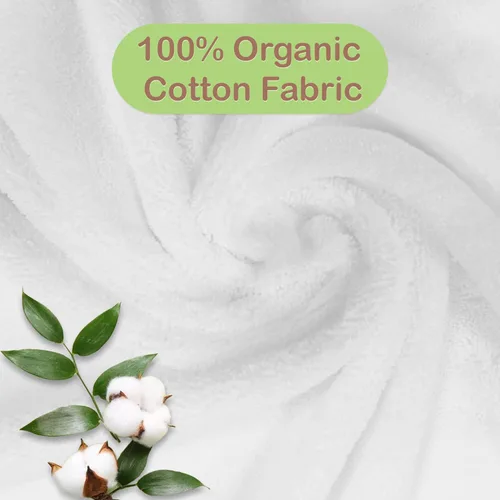 Vista 2 de Mother's Choice - Toallas de bebé 100% algodón orgánico con diseño de oso azul, certificado Oeko-TEX, hipoalergénicas, ultra absorbentes, toalla