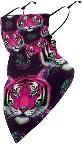 Vista 25 de Bufanda de protección solar UV, bufanda triangular reutilizable con lazo para las orejas