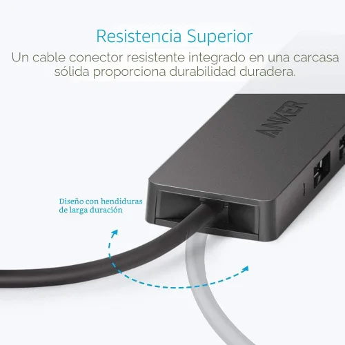 Vista 4 de Anker 4-Port USB 3.0 Ultra Slim – Puerto de catos para MacBook, Mac Pro/mini, iMac, Surface Pro, XPS, Notebook PC, pendrives, unidades de disco