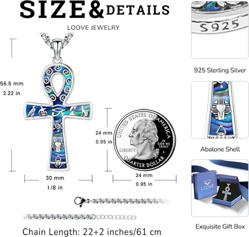 Vista 224 de Collar de pentagrama de plata de ley con triple luna, diosa celta, nudo celta, nudo de brujas, Ankh, sol y luna, Hécate, lilith, Santa Muerte