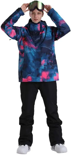 Vista 7 de GSOU SNOW Women's Ski Jackets and Pants Set Snowboarding Snowsuit Waterproof Windproof