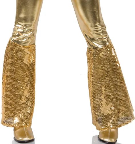 Vista 2 de Underwraps Disfraces - Disfraz de mono metálico dorado para mujer - Disco Diva, Multicolor