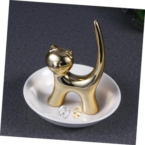 Vista 6 de NOLITOY 2pcs Bandejas Decorativas Decorative Jewelry Plate Ring Dish Jewelry Dish Plate Animal Jewelry Plate Ceramic Plate Dish Womans Rings Jewelry