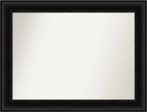 Vista 299 de Amanti Art Espejo personalizado, espejo de baño negro puente, espejo de pared o espejo de tocador de baño sobre el fregadero (26 x 26 pulgadas)