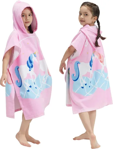 Vista 15 de BANGSAUR Toalla con capucha para niños, para el baño, la playa, toallas de algodón suave, absorbente, para piscina, con capucha, poncho para bebé