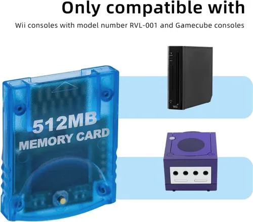Vista 4 de Tolesum Memory Card 512MB8192 Blocks 4 Data Areas for Gamecube and Wii Console Blue 512MB