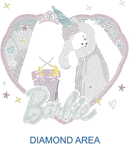 Vista 2 de DIAMOND DOTZ Barbie - Juego de pintura original de diamantes 5D, 'I Believe', juego creativo con piedras brillantes, aprox. 11.0 x 11.0 in, juego