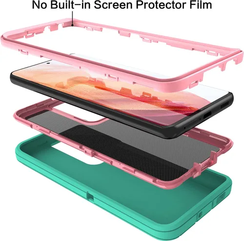 Vista 3 de MXX Funda compatible con Galaxy S21 Ultra, funda protectora de cuerpo con parachoques de 3 capas súper resistente y servicio pesado