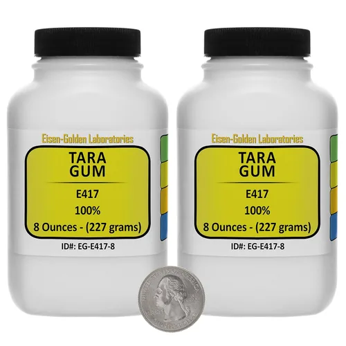 Vista 7 de Tara Gum [E417] 100% USP polvo de grado alimenticio 1 oz en una botella