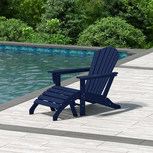 Vista 17 de WestinTrends Dylan - Silla Adirondack para exteriores con otomana, juego de 2 piezas, color negro